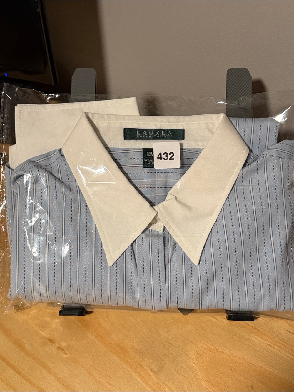 Lauren Ralph Lauren Striped Button Up Shirt Womens Medium Preppy Workwear - Picture 9 of 9